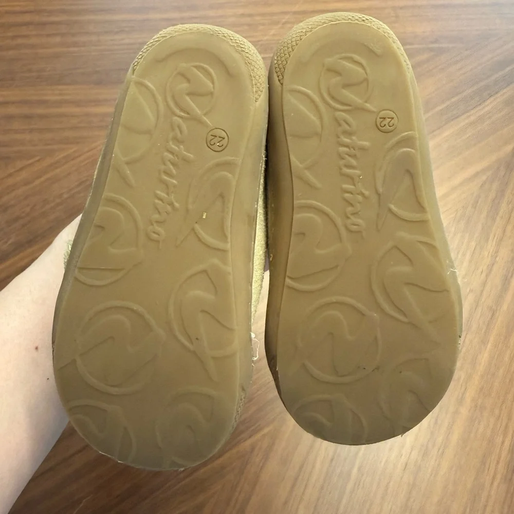 Naturino Beige Suede Kids Velcro Sneakers